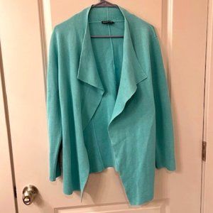 GUC Eileen Fisher M Silk Cotton Blend  Open Front Cardigan Sweater